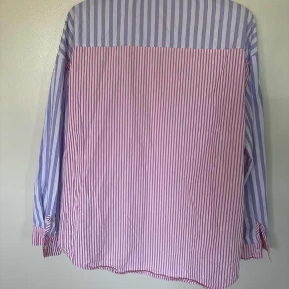Source Unknown Pink and Blue Striped Button-Down Shirt - Picture 4 of 7